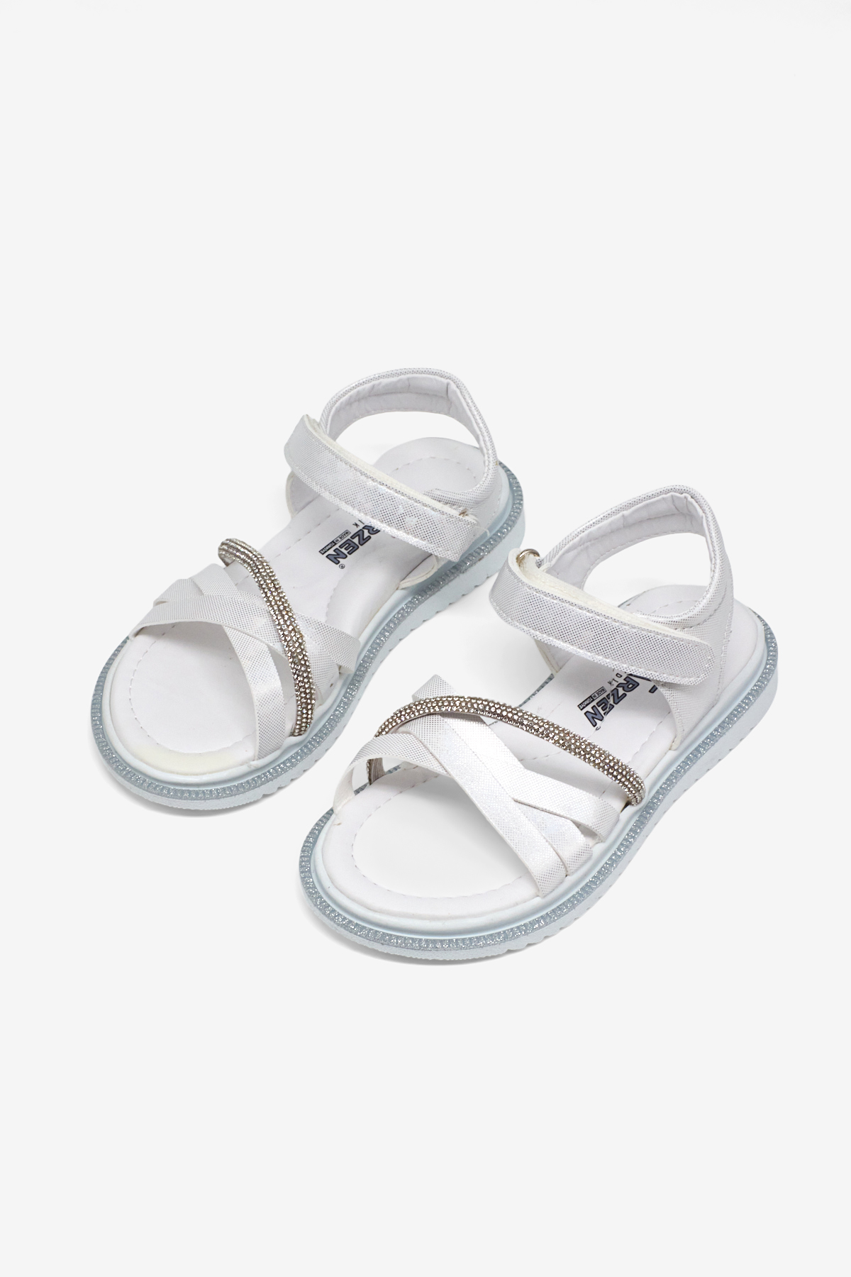 Çocuk Unisex Beyaz Çoçuk Çarpraz Bağlı Sandalet