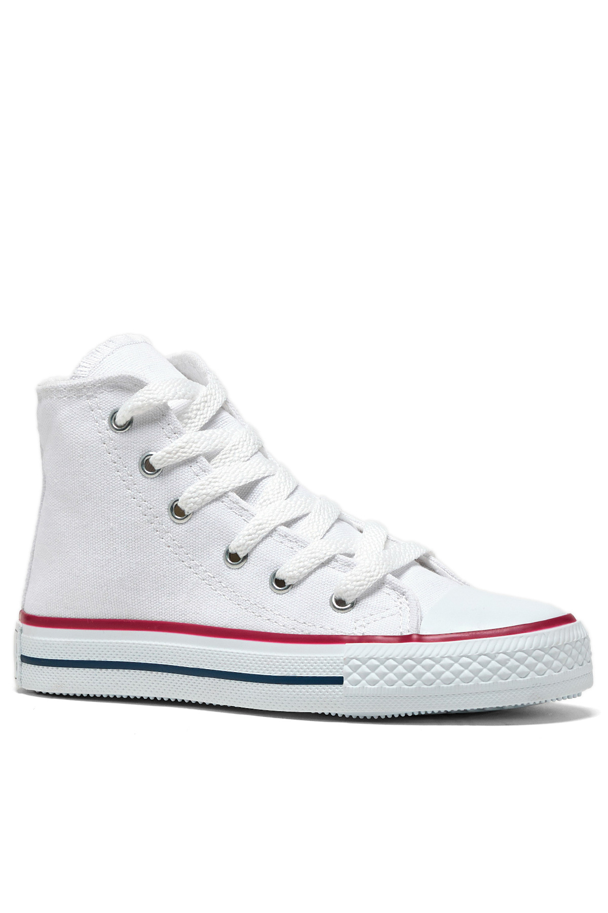 Çocuk Unisex Beyaz Rahat Kalıp Bağcıklı Uzun Spor Ayakkabı