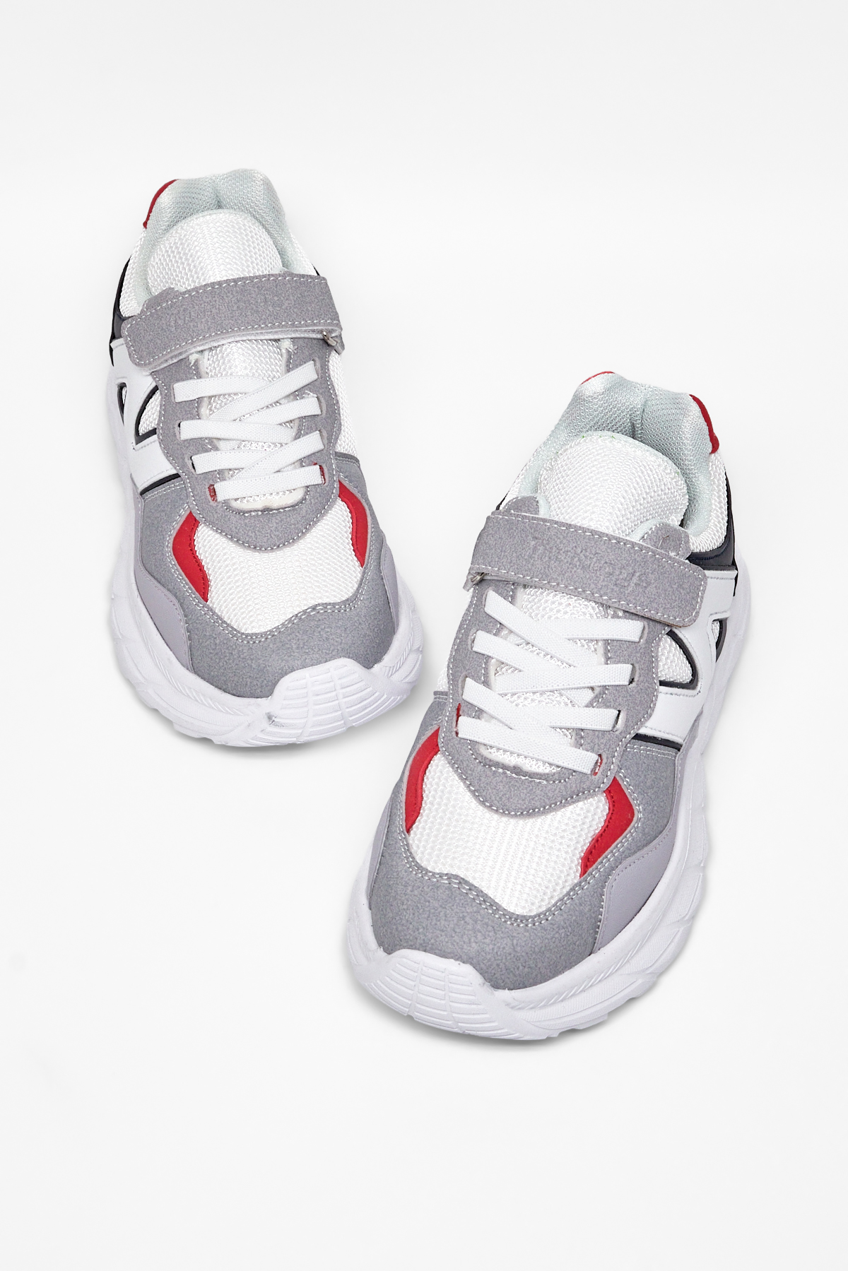 Çocuk Unisex Buz Lacivert Rahat Kalıp Cırtlı Bağcıklı Sneaker