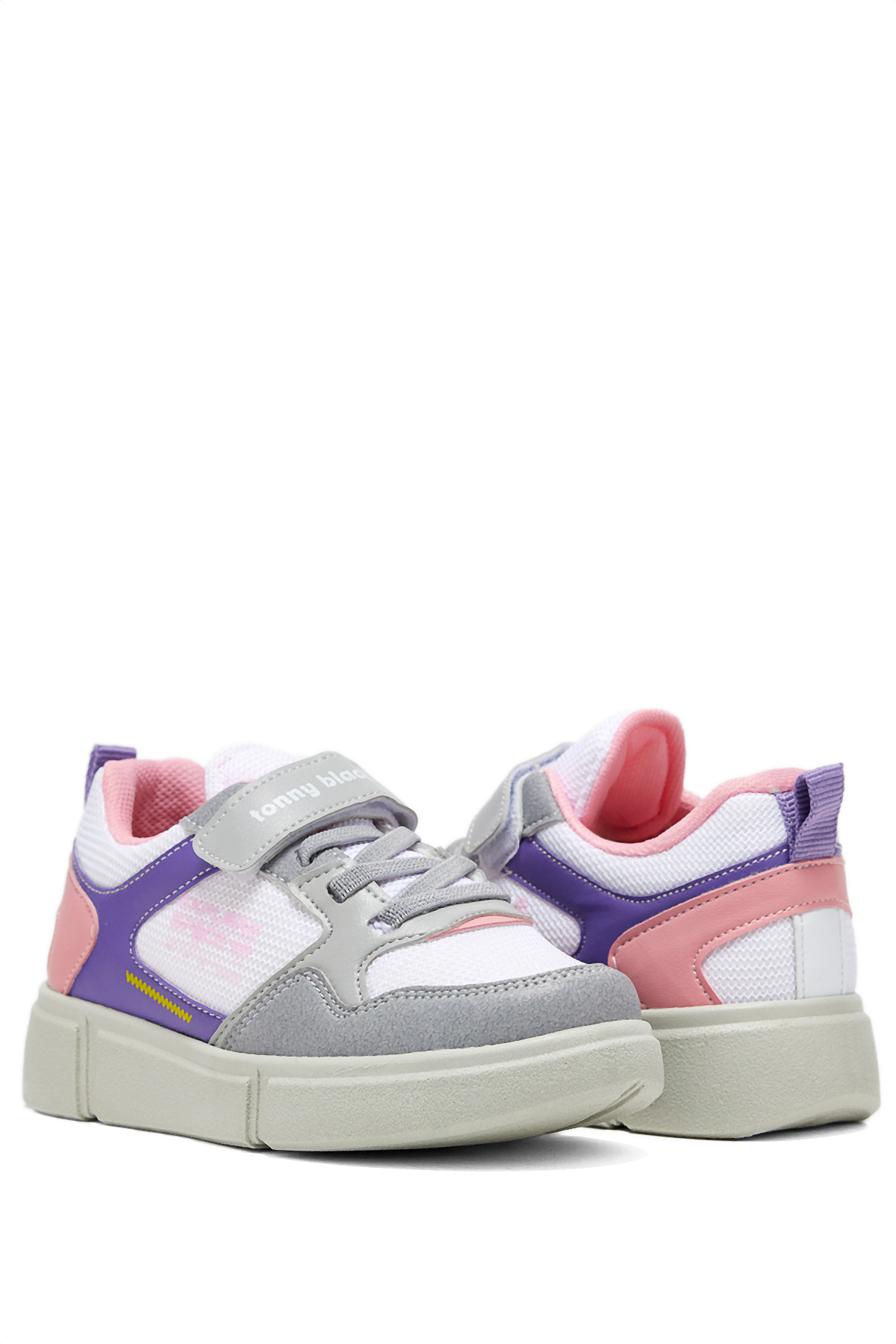 Çocuk Unisex Buz Lila Rahat Kalıp Cırtlı Ayakkabı