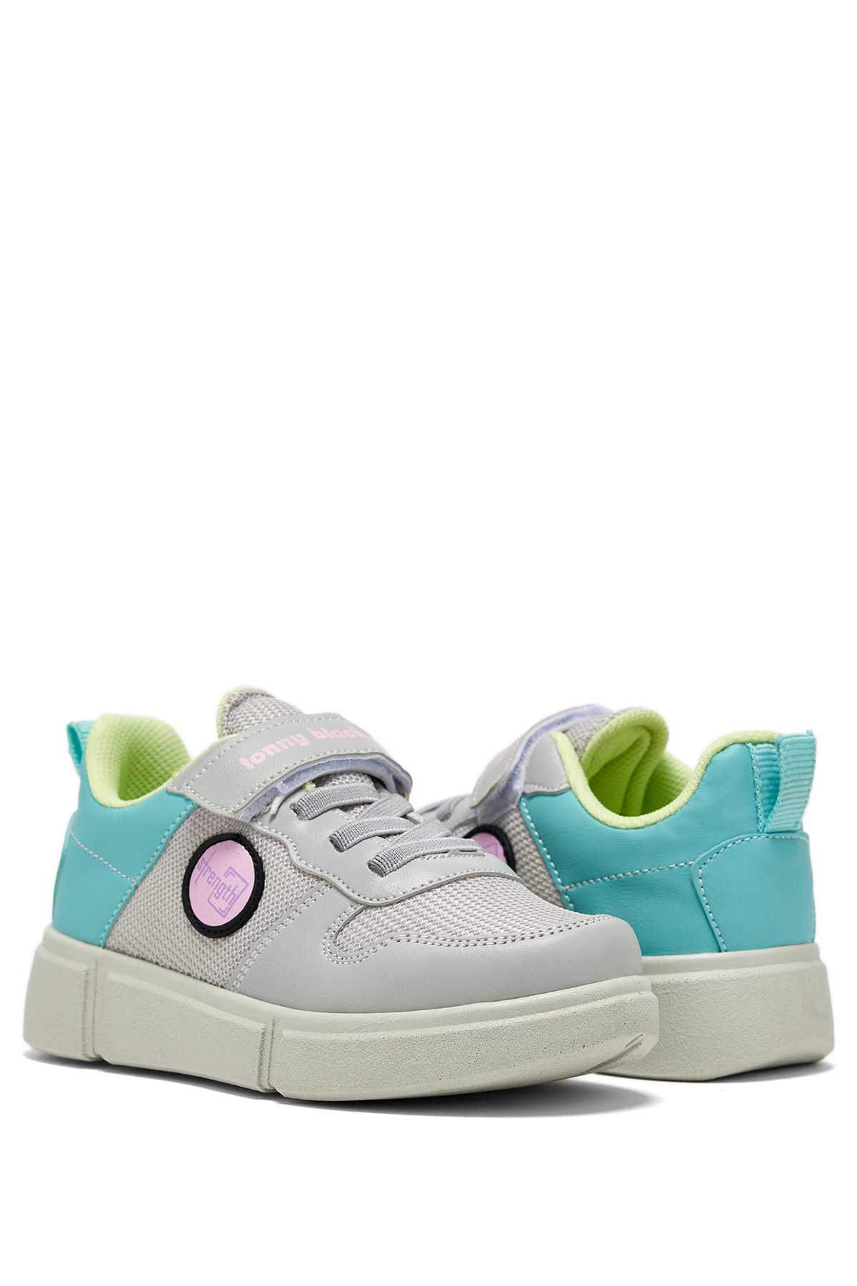 Çocuk Unisex Buz Şeker Rahat Kalıp Cırtlı Ayakkabı