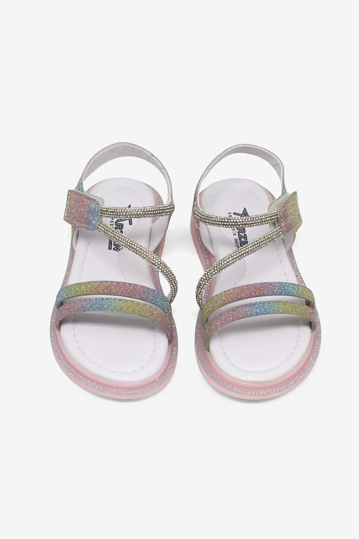 Çocuk Unisex Gökkuşağı Simli Çocuk Sim Detaylı Sandalet