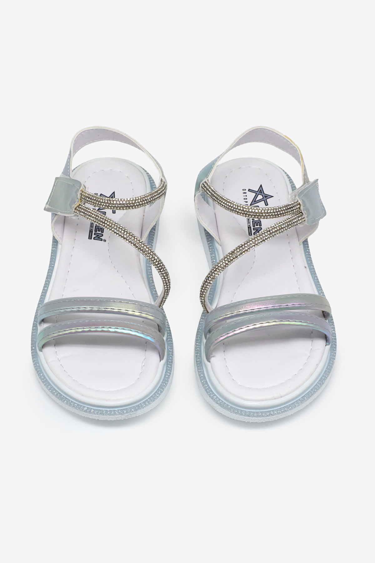 Çocuk Unisex Gümüş Çocuk Sim Detaylı Sandalet