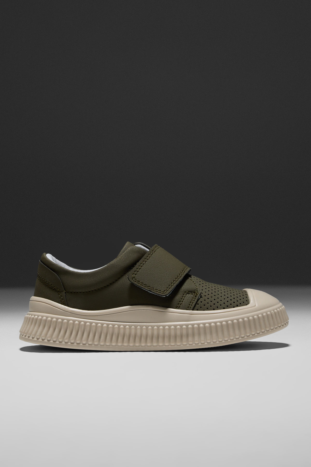 Çocuk Unisex Haki Çocuk Cırtlı Rahat Kalıp Sneaker