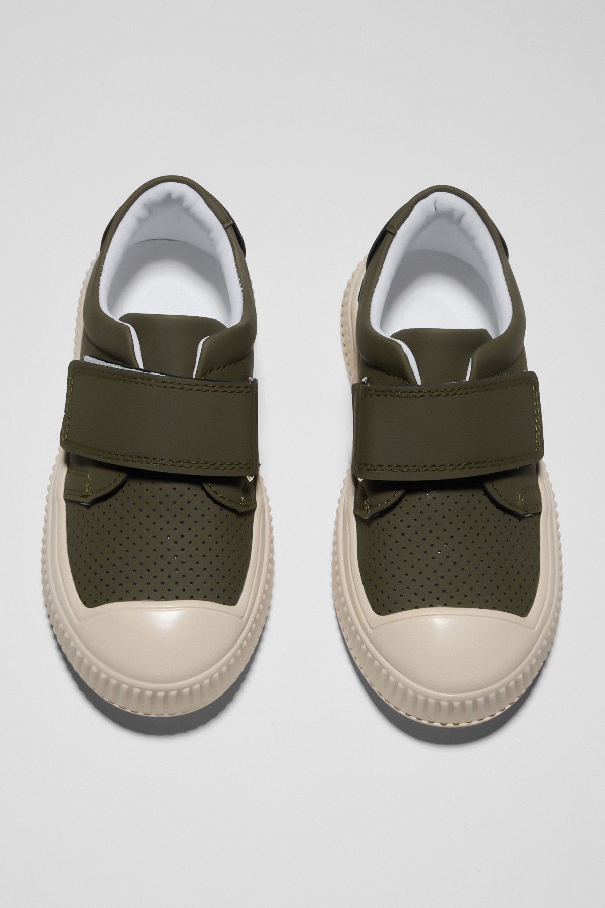 Çocuk Unisex Haki Çocuk Cırtlı Rahat Kalıp Sneaker