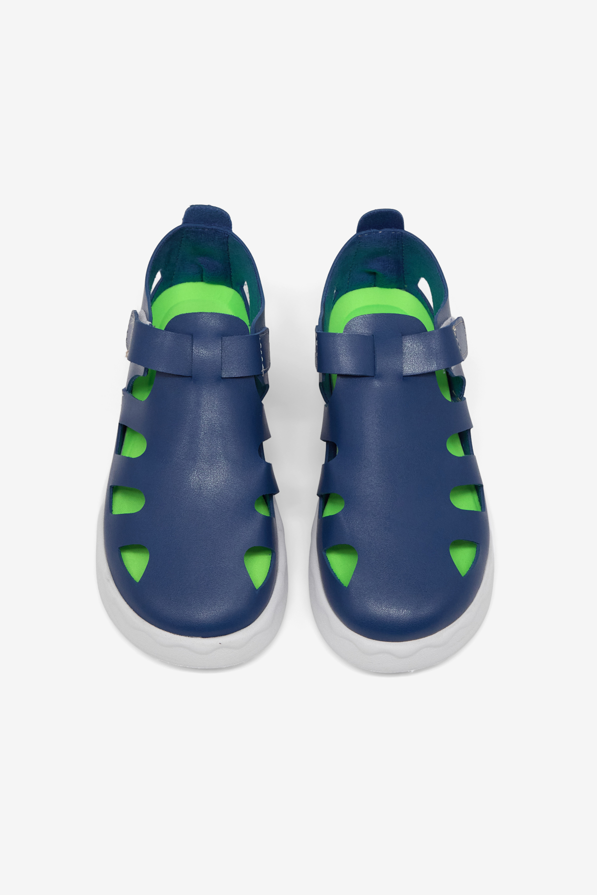 Çocuk Unisex Lacivert Hafif Tabanlı Rahat Cırtlı Sandalet