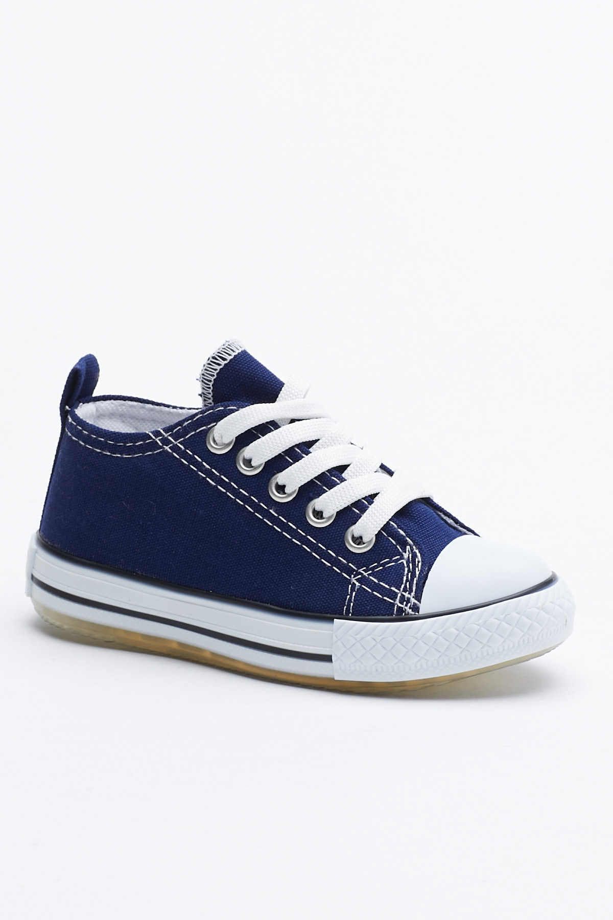 Çocuk Unisex Lacivert Rahat Kalıp Işıklı Bağcıklı Spor Ayakkabı