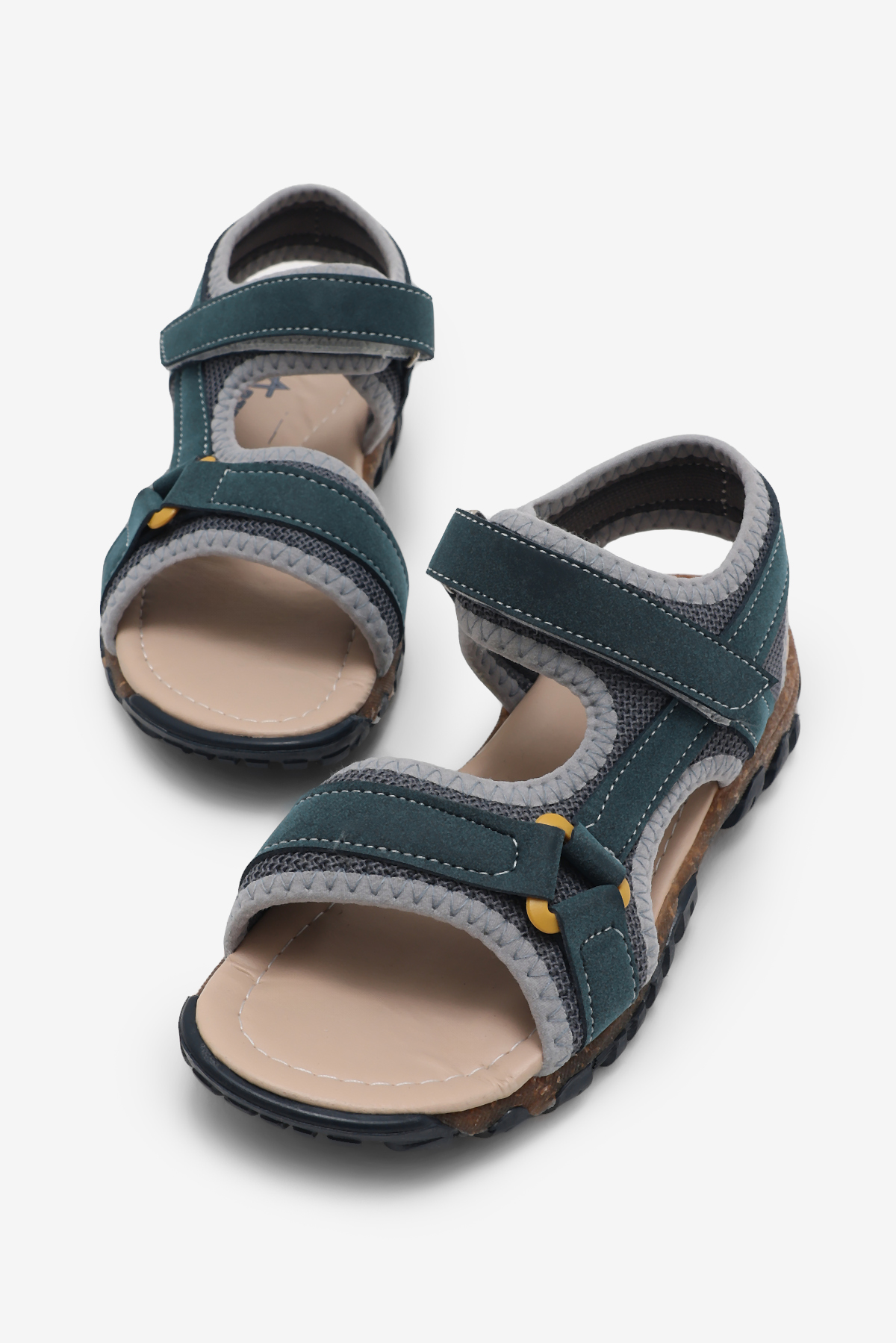 Çocuk Unisex Lacivert Sarı Çoçuk Cırtlı Sandalet