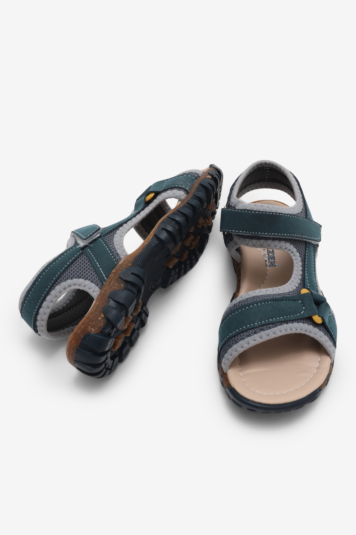 Çocuk Unisex Lacivert Sarı Çoçuk Cırtlı Sandalet