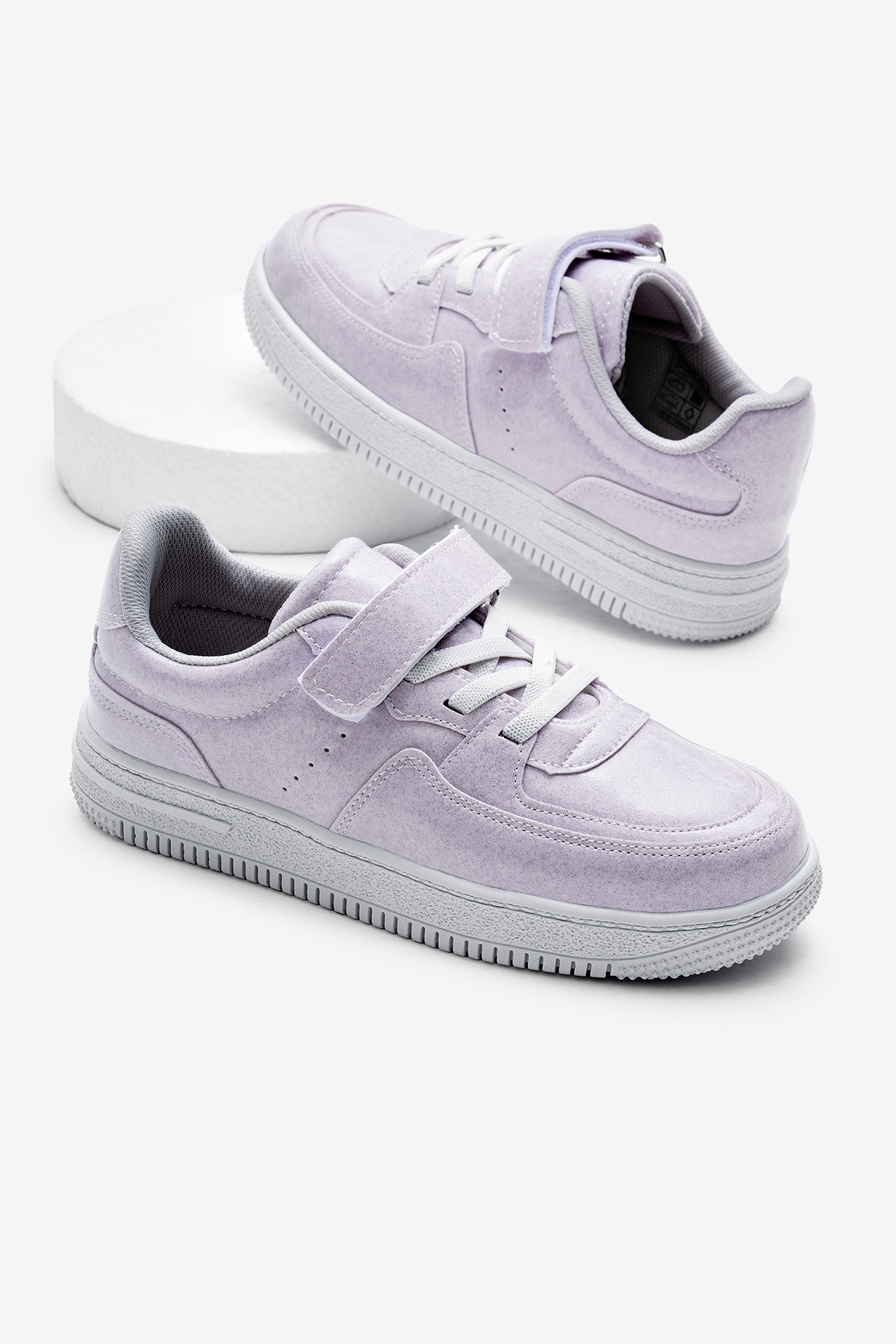 Çocuk Unisex Lila Termo Taban Cırtlı Lastik Bağcıklı Spor Ayakkabı