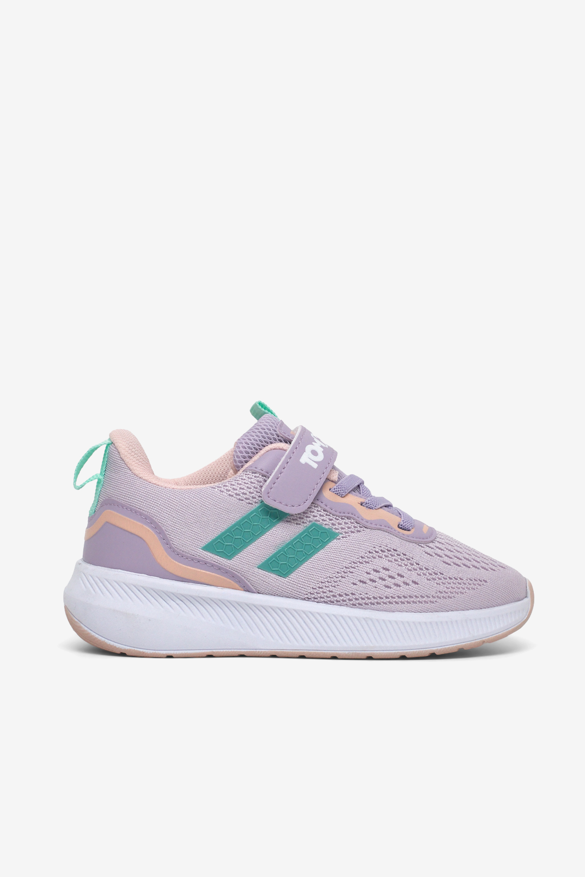 Çocuk Unisex Lila Yeşil Rahat Kalıp Nefes Alabilen Cırtlı Bağcıklı Sneaker