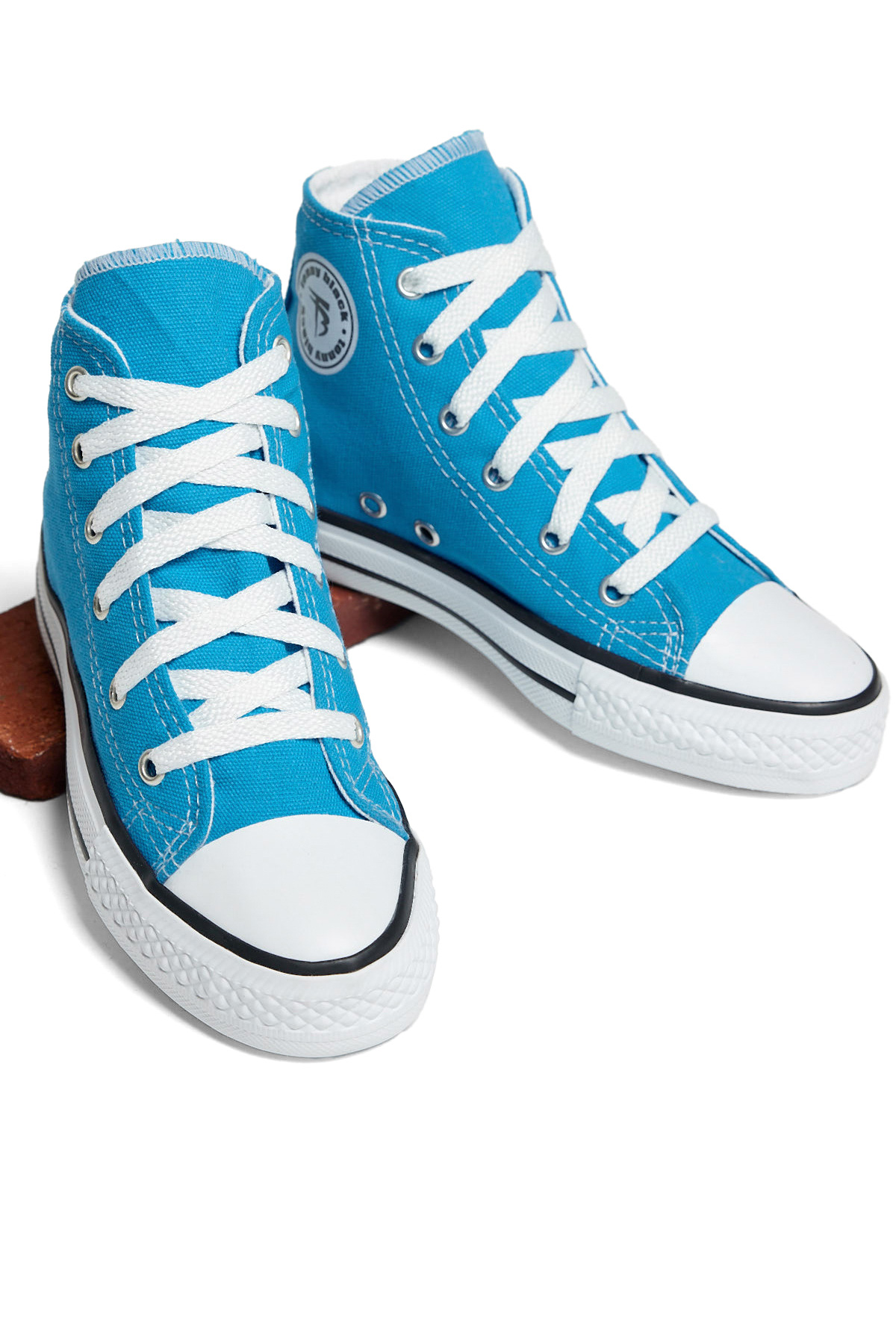 Çocuk Unisex Mavi Rahat Kalıp Bağcıklı Uzun Spor Ayakkabı