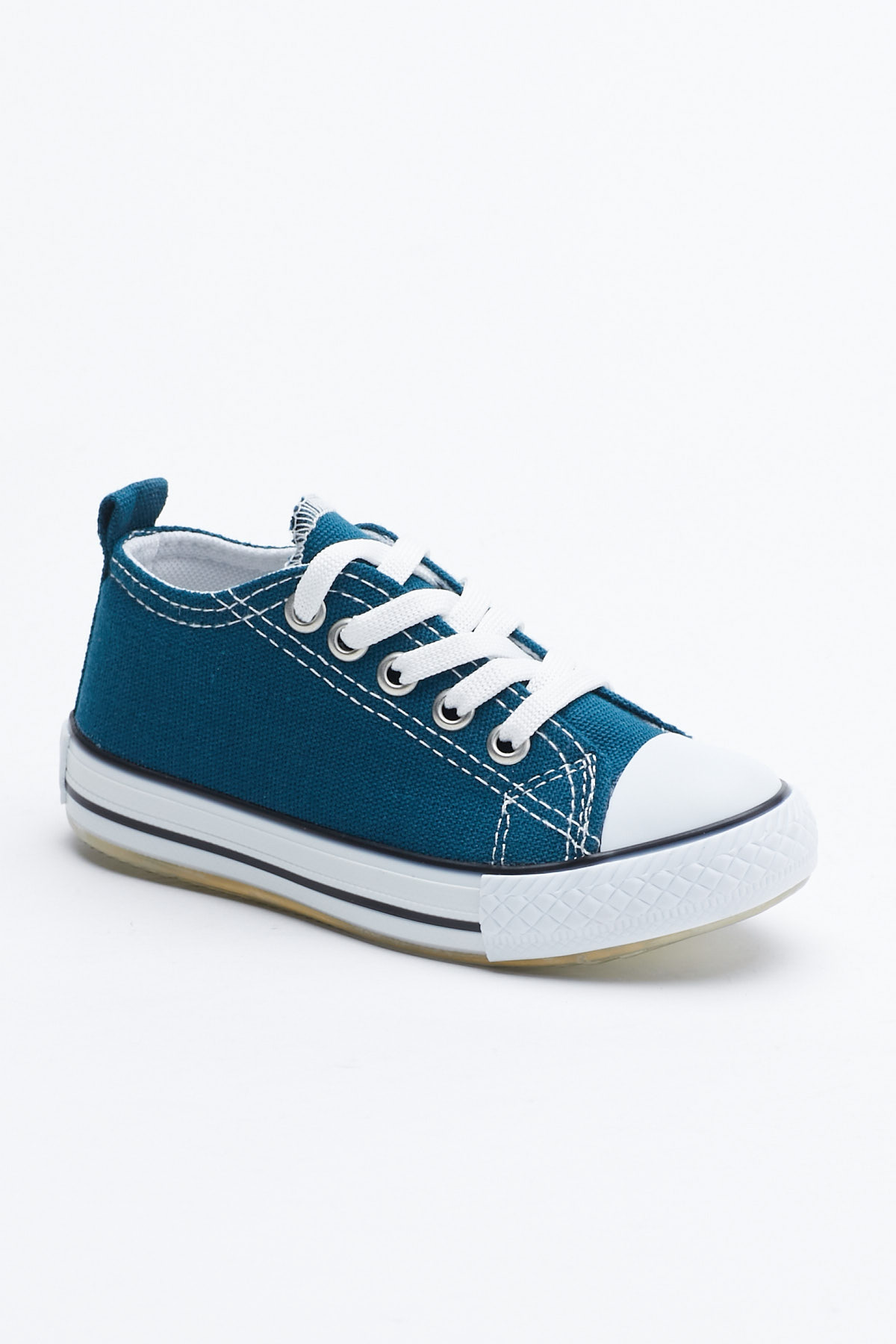 Çocuk Unisex Petrol Rahat Kalıp Işıklı Bağcıklı Spor Ayakkabı