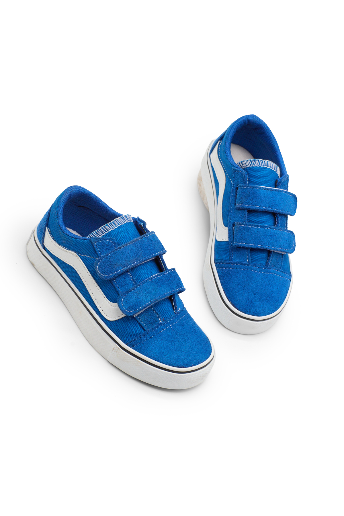 Çocuk Unisex Saks Kauçuk Taban Rahat Kalıp Çift Cırtlı Ayakkabı