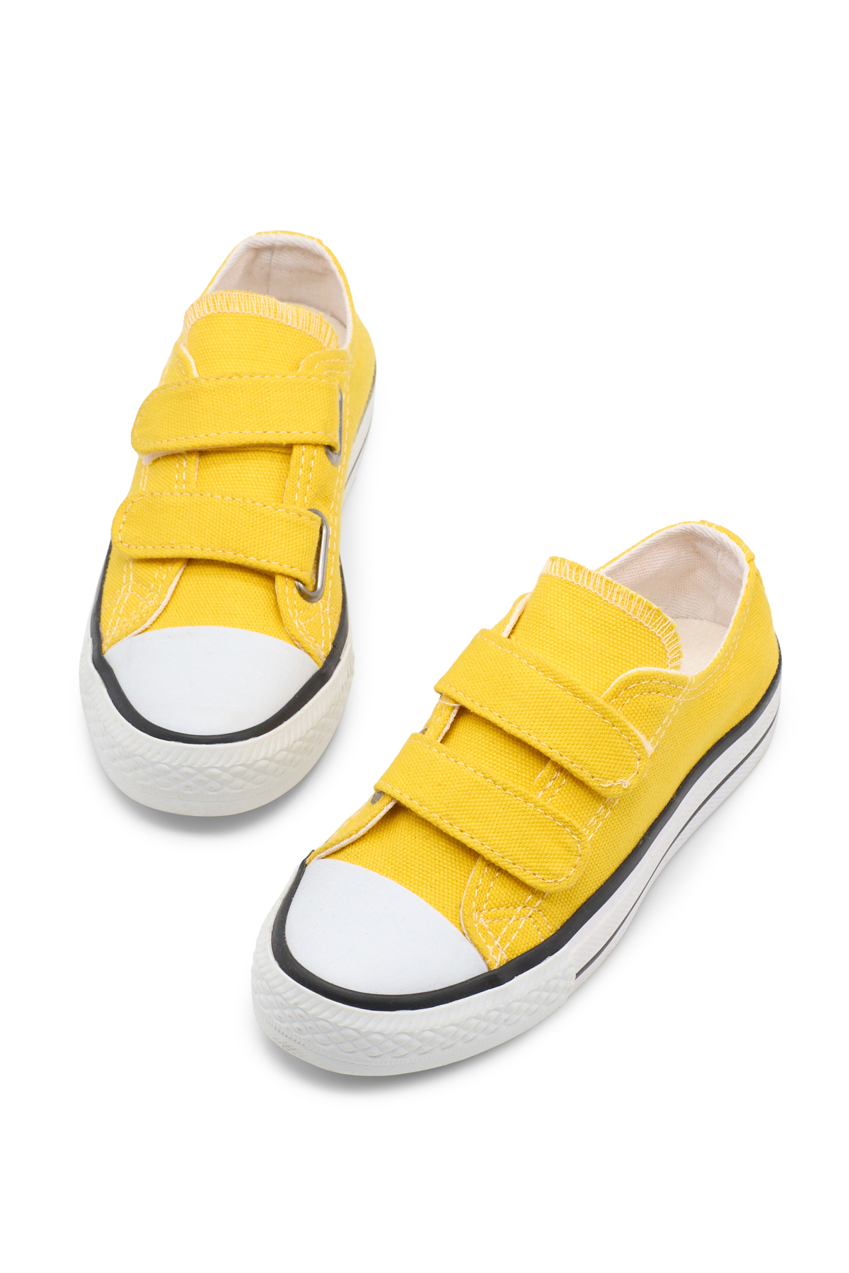 Çocuk Unisex Sarı Rahat Kalıp Çift Bantlı Ayakkabı