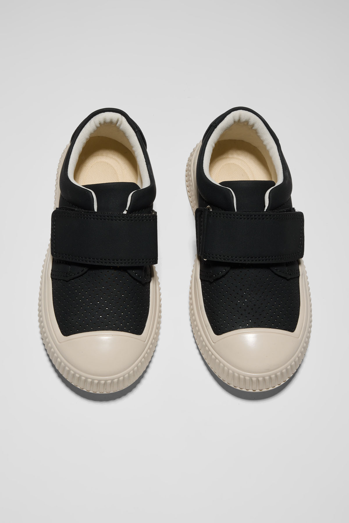 Çocuk Unisex Siyah Çocuk Cırtlı Rahat Kalıp Sneaker