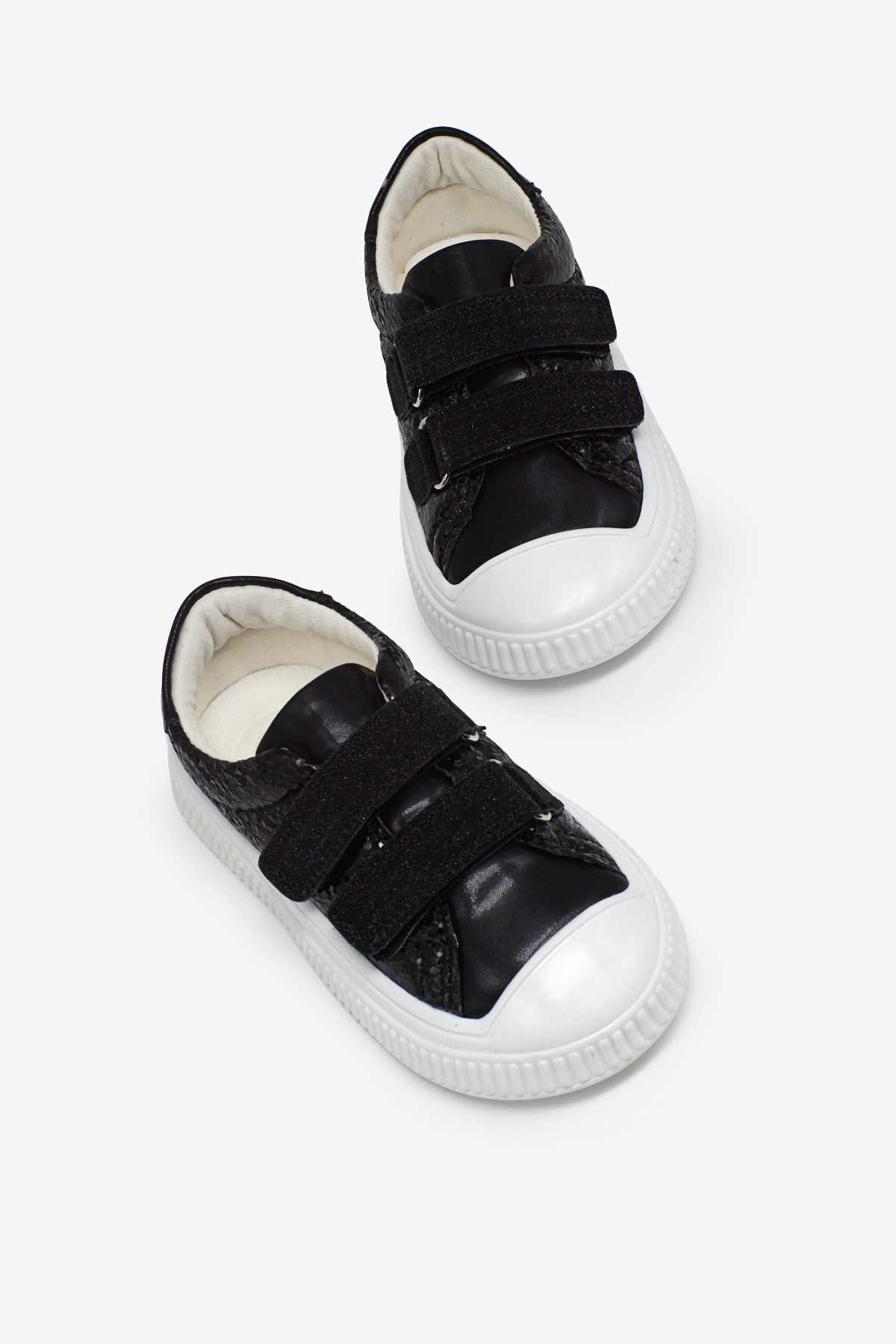 Çocuk Unisex Siyah Çocuk Sim Detaylı Cırtlı Rahat Kalıp Sneaker