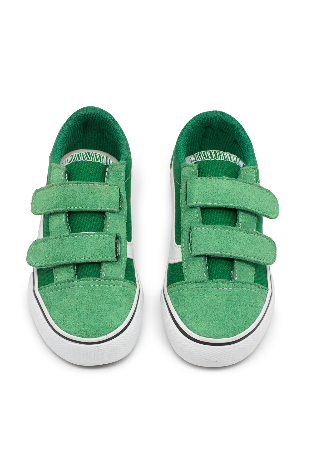 Çocuk Unisex Yeşil Kauçuk Taban Rahat Kalıp Çift Cırtlı Ayakkabı