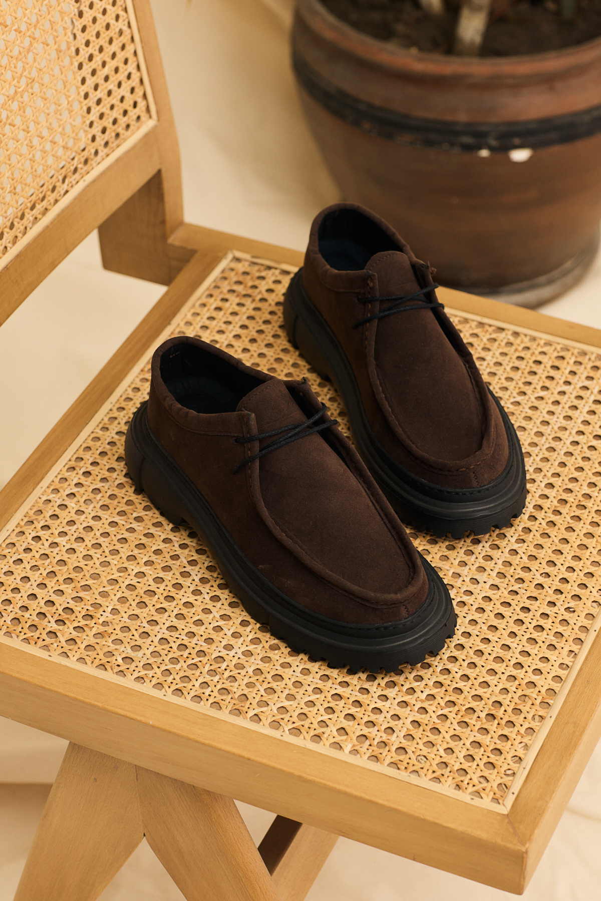 Erkek Acı Kahve Rahat Kalıp Erkek Loafer Ayakkabı