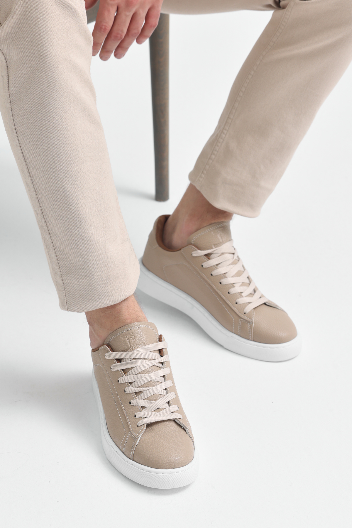 Erkek Bej Poli Taban Bağcıklı Günlük Spor Ayakkabı