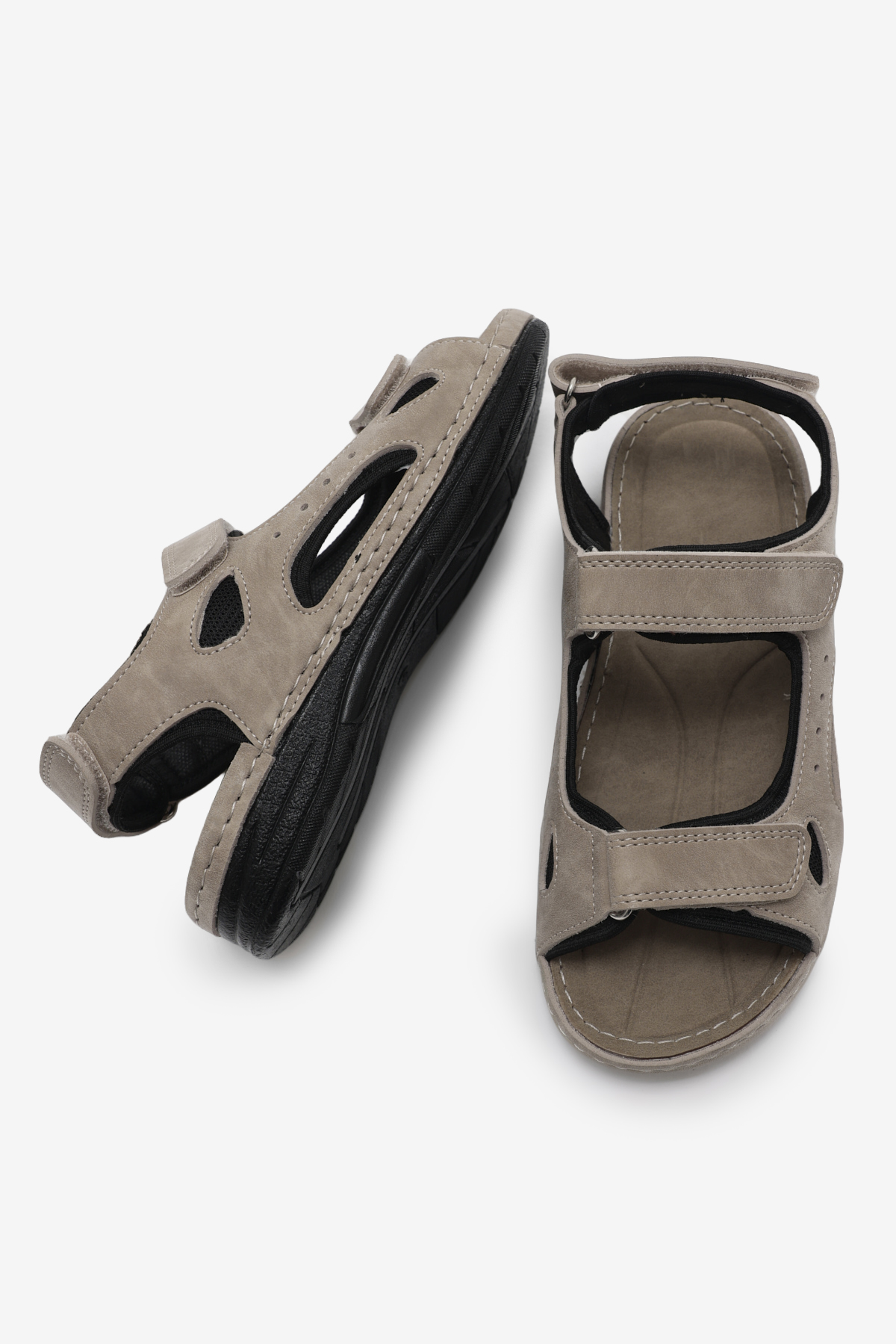 Erkek Bej Rahat Kalıp Poli Taban Çırtlı Sandalet