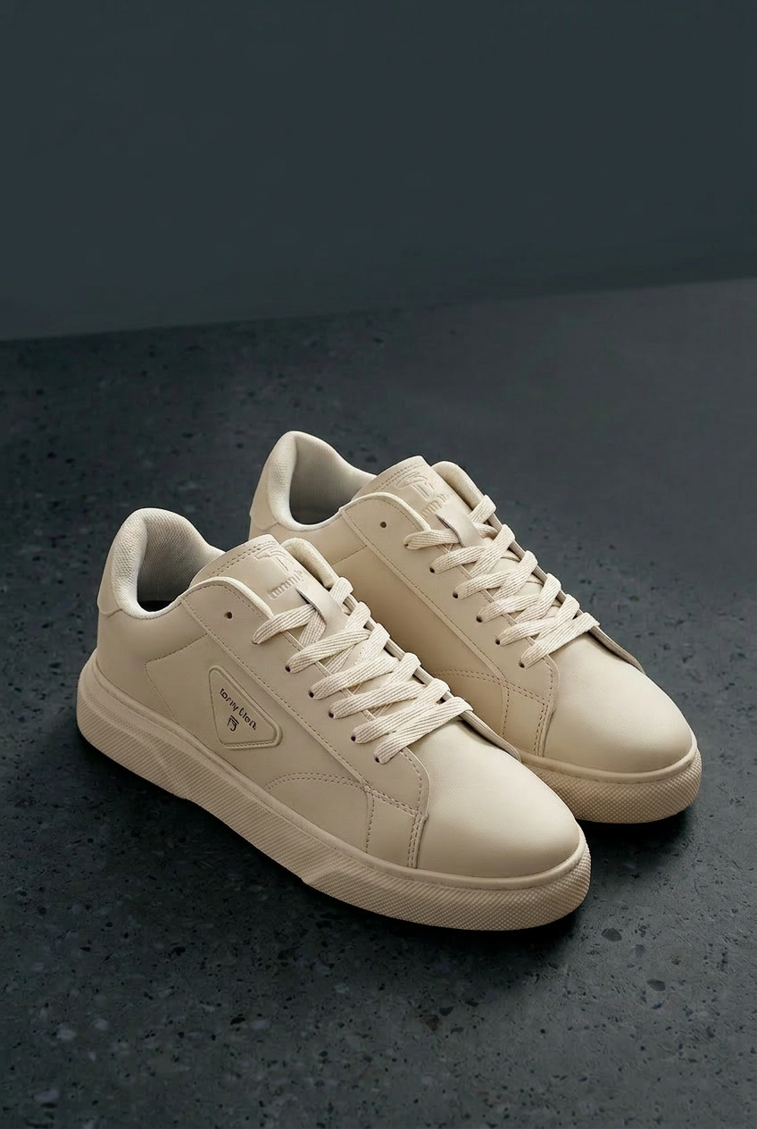 Erkek Bej Rahat Kalıp Termo Taban Bağcıklı Spor Ayakkabı