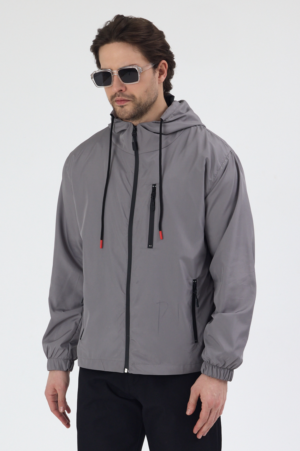 Erkek Füme 3 Cepli Rüzgar Ve Yağmura Dayanıklı Normal Kalıp Yağmurluk