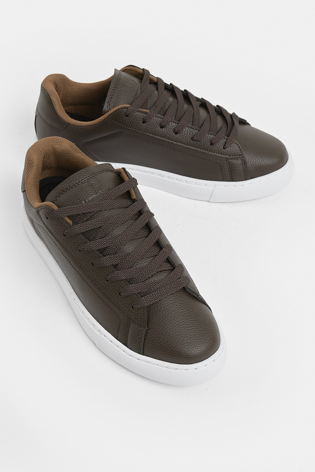 Erkek Kahve Poli Taban Bağcıklı Günlük Spor Ayakkabı