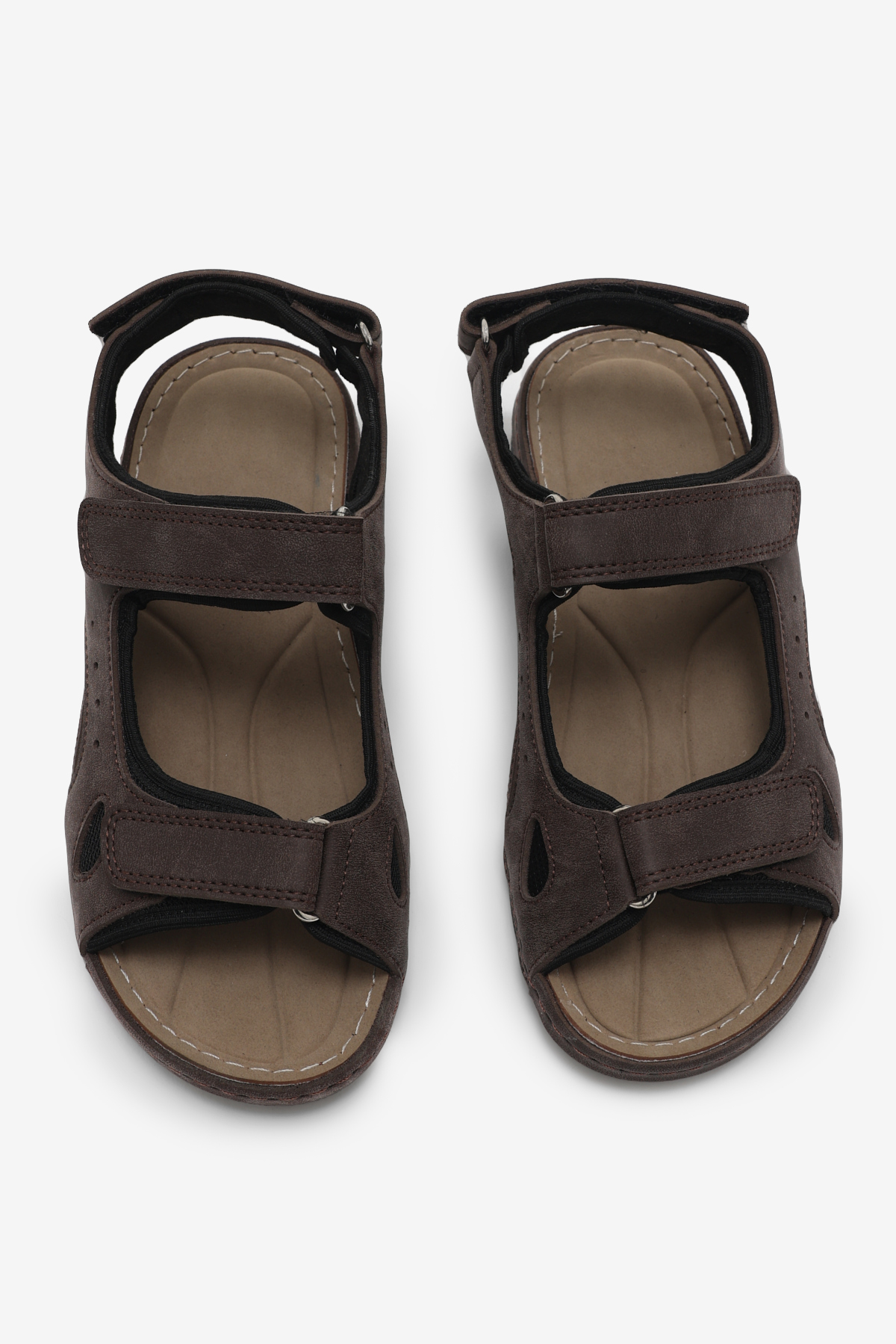 Erkek Kahve Rahat Kalıp Poli Taban Çırtlı Sandalet