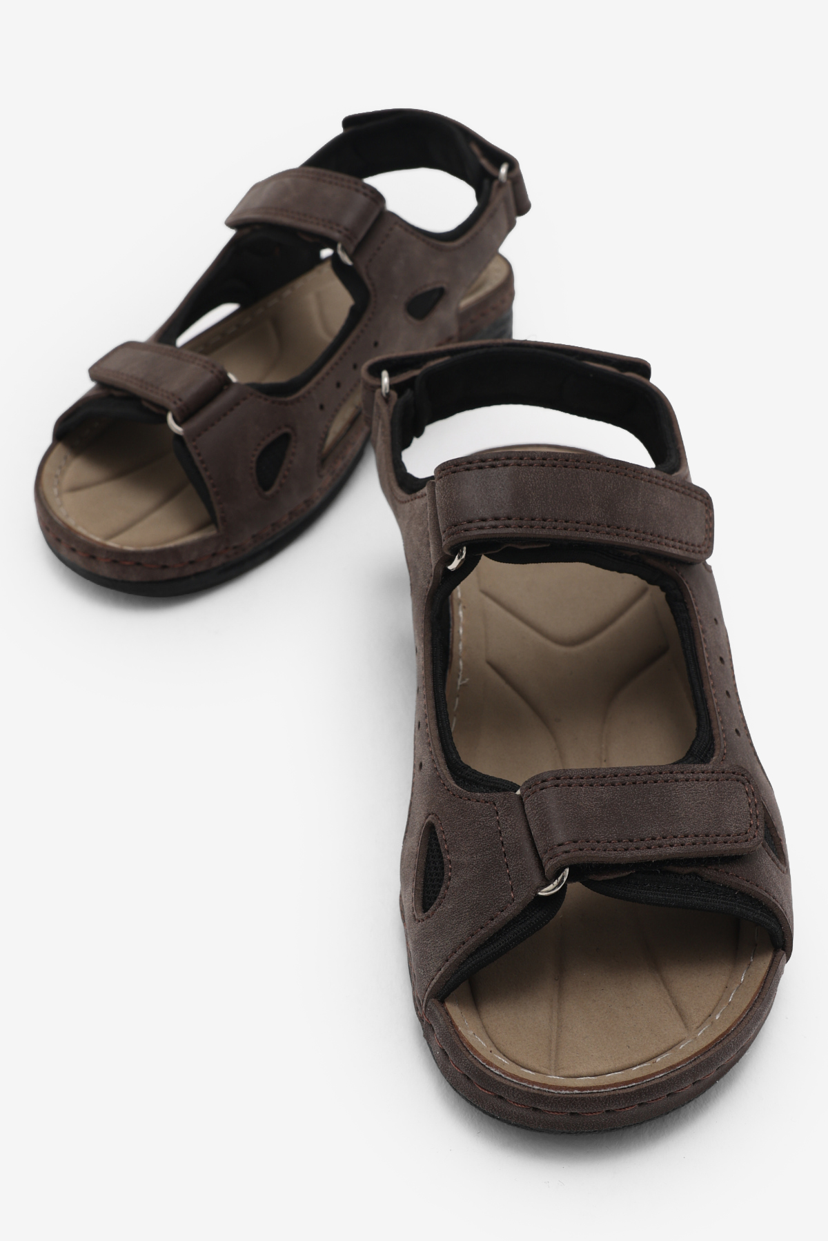 Erkek Kahve Rahat Kalıp Poli Taban Çırtlı Sandalet