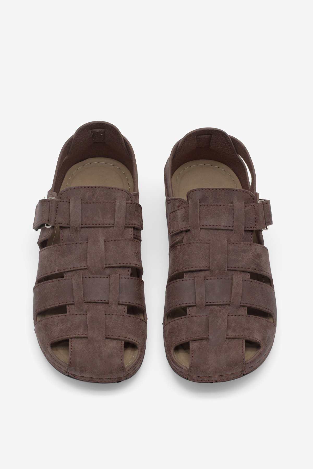 Erkek Kahverengi Rahat Kalıp Poli Taban Kapalı Sandalet