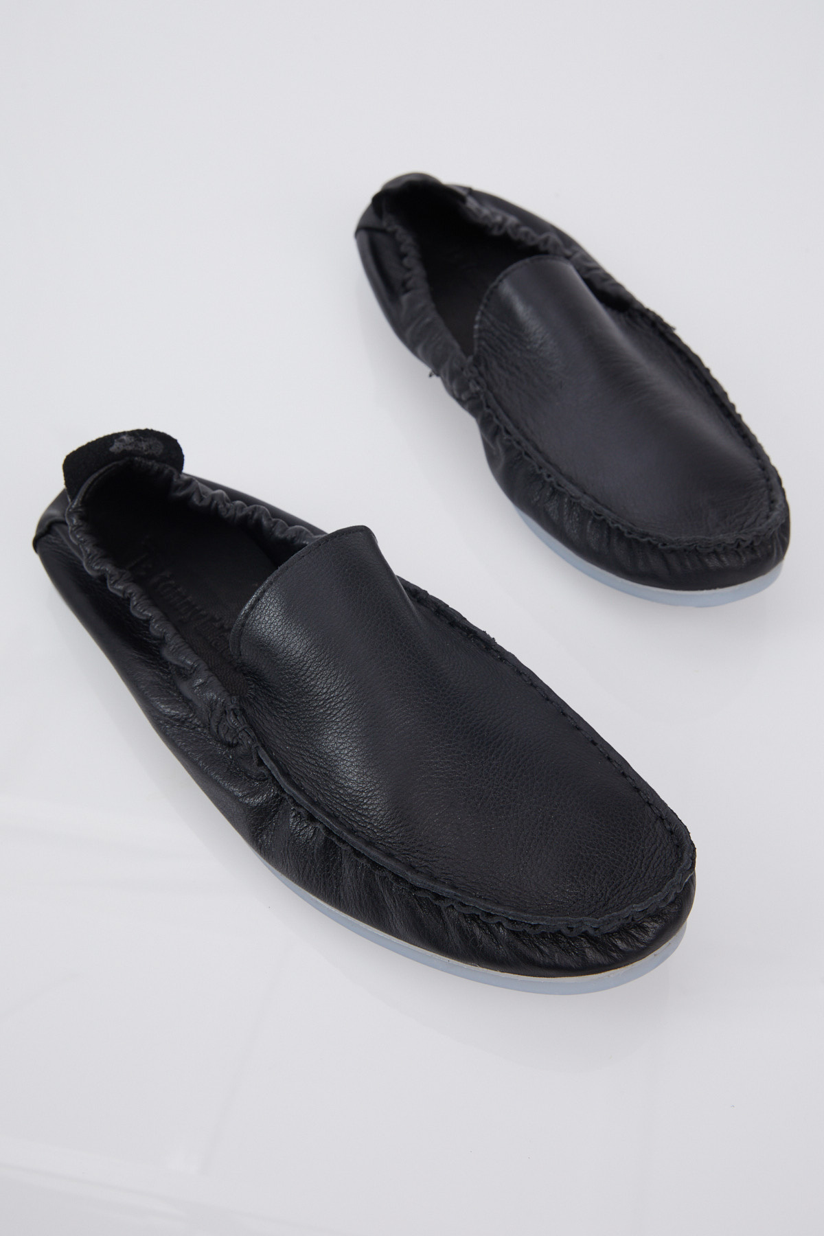 Erkek Siyah Arkası Lastikli Rahat Kalıp Hakiki Deri Loafer