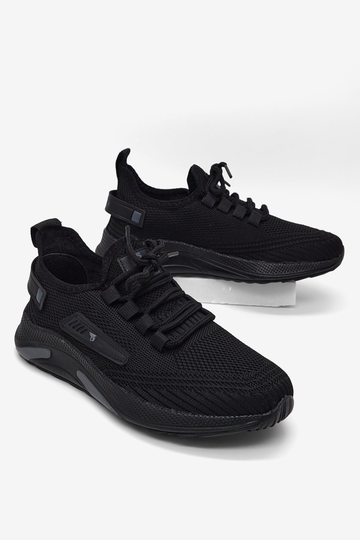 Erkek Siyah Esnek Konforlu Rahat Kalıp Spor Ayakkabı