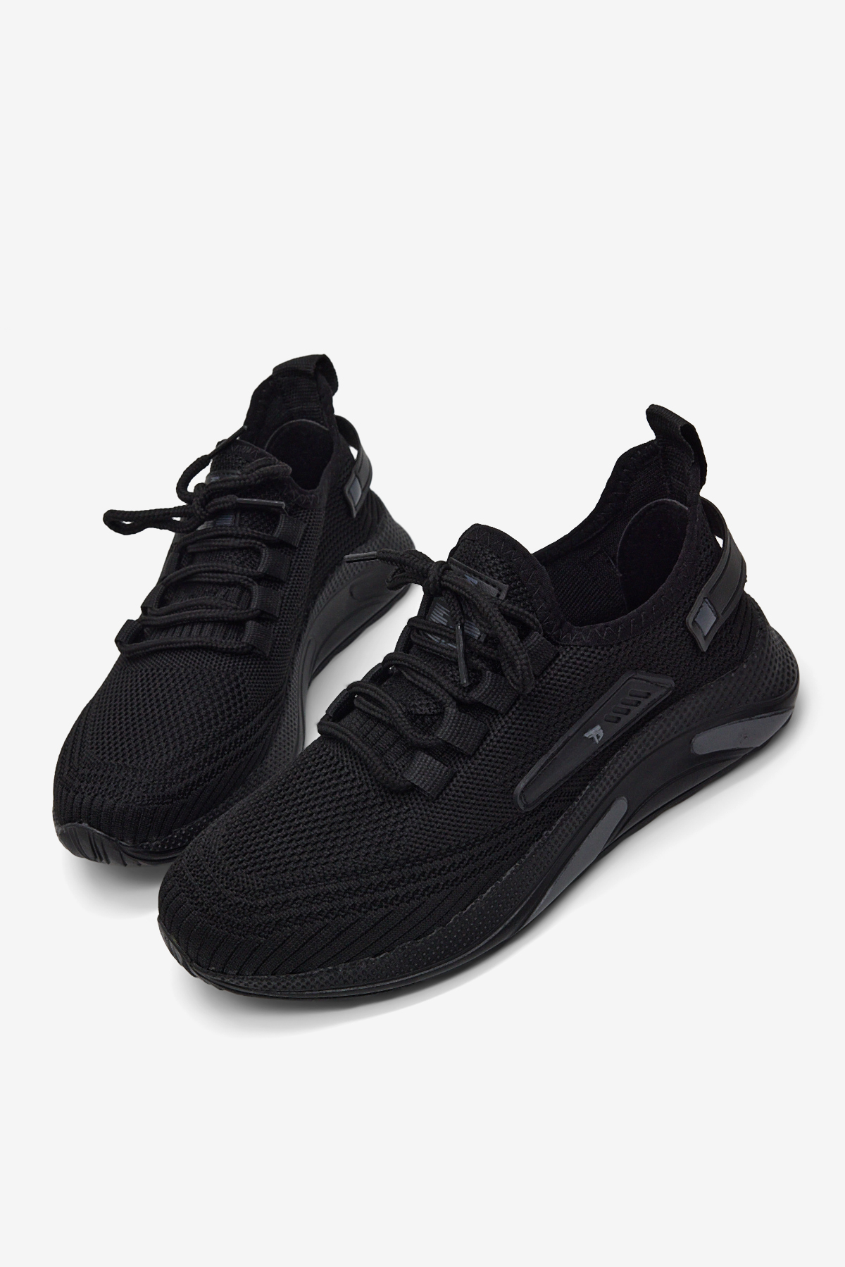 Erkek Siyah Esnek Konforlu Rahat Kalıp Spor Ayakkabı