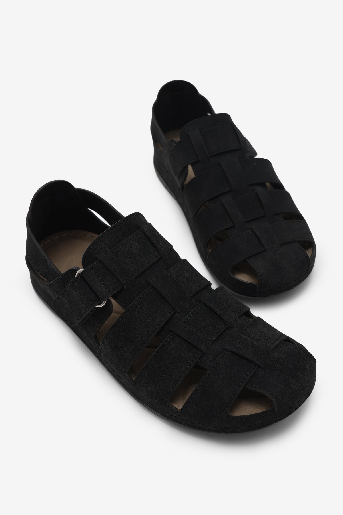 Erkek Siyah Rahat Kalıp Poli Taban Kapalı Sandalet