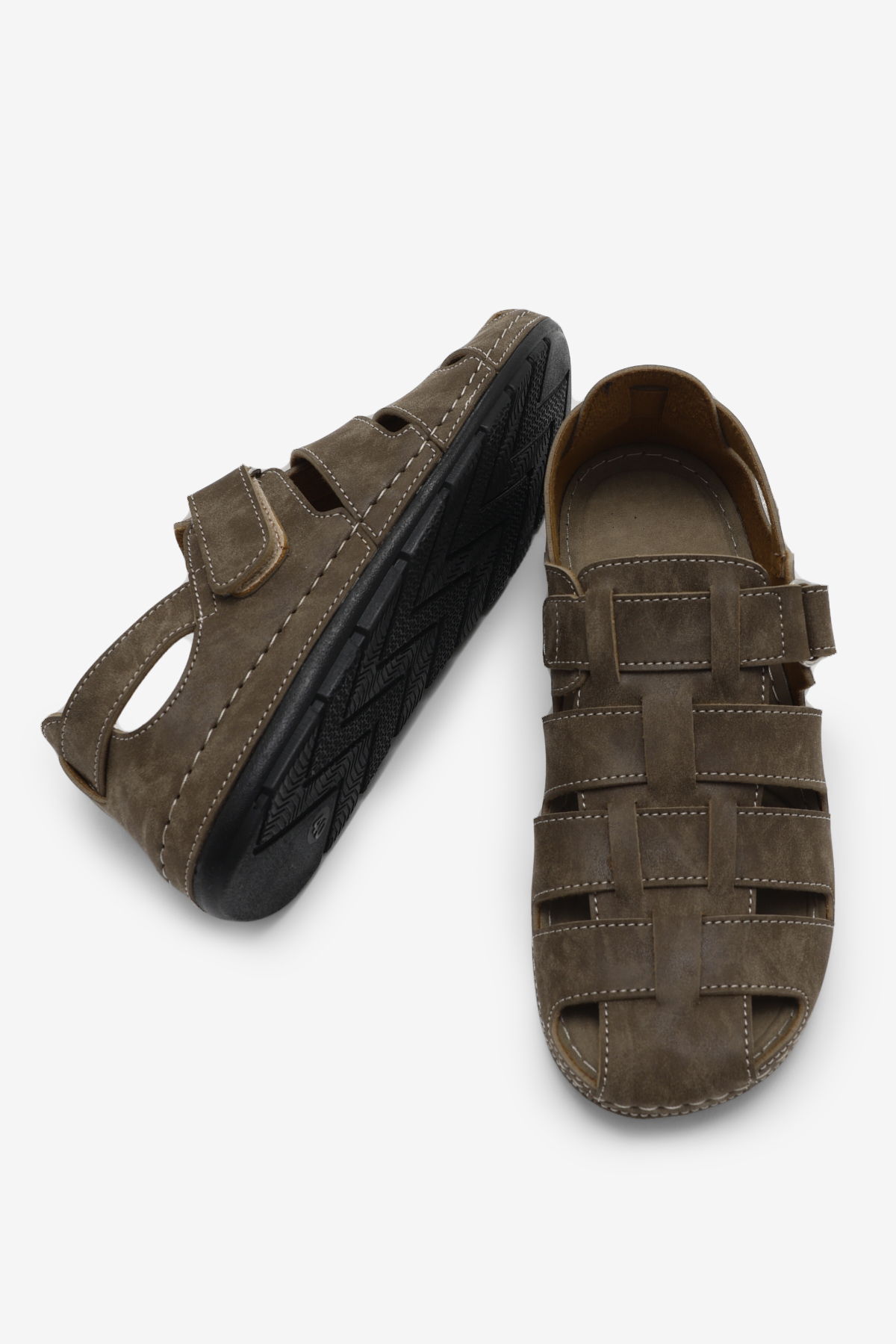 Erkek Vizon Rahat Kalıp Poli Taban Kapalı Sandalet