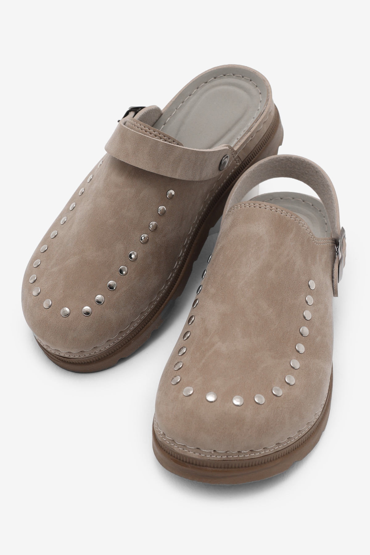 Kadın Bej Rahat Kalıp Taşlı Tokalı Sandalet