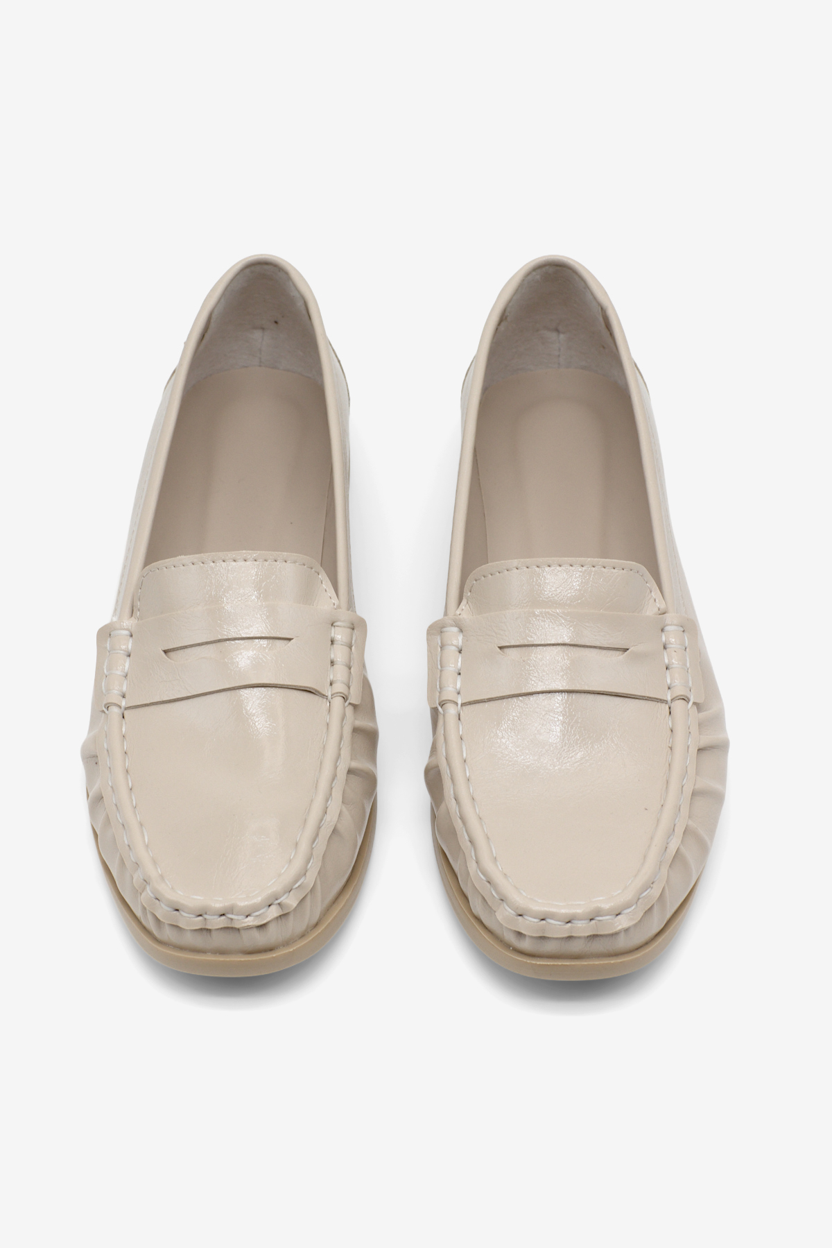 Kadın Bej Termo Kaymaz Taban Loafer Oxford Kadın Ayakkabı