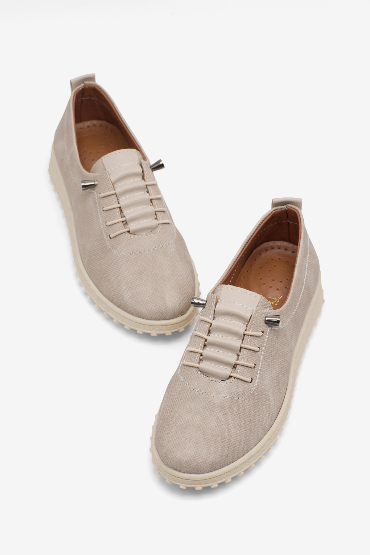 Kadın Bej Termo Taban Rahat Kalıp Günlük Babet