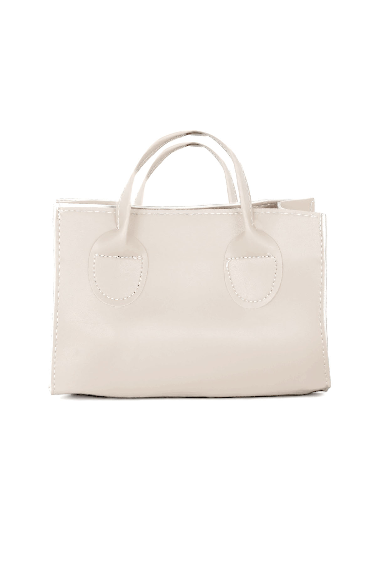 Kadın Beyaz Mini Boy Suni Deri Askılı El ve Omuz Çantası