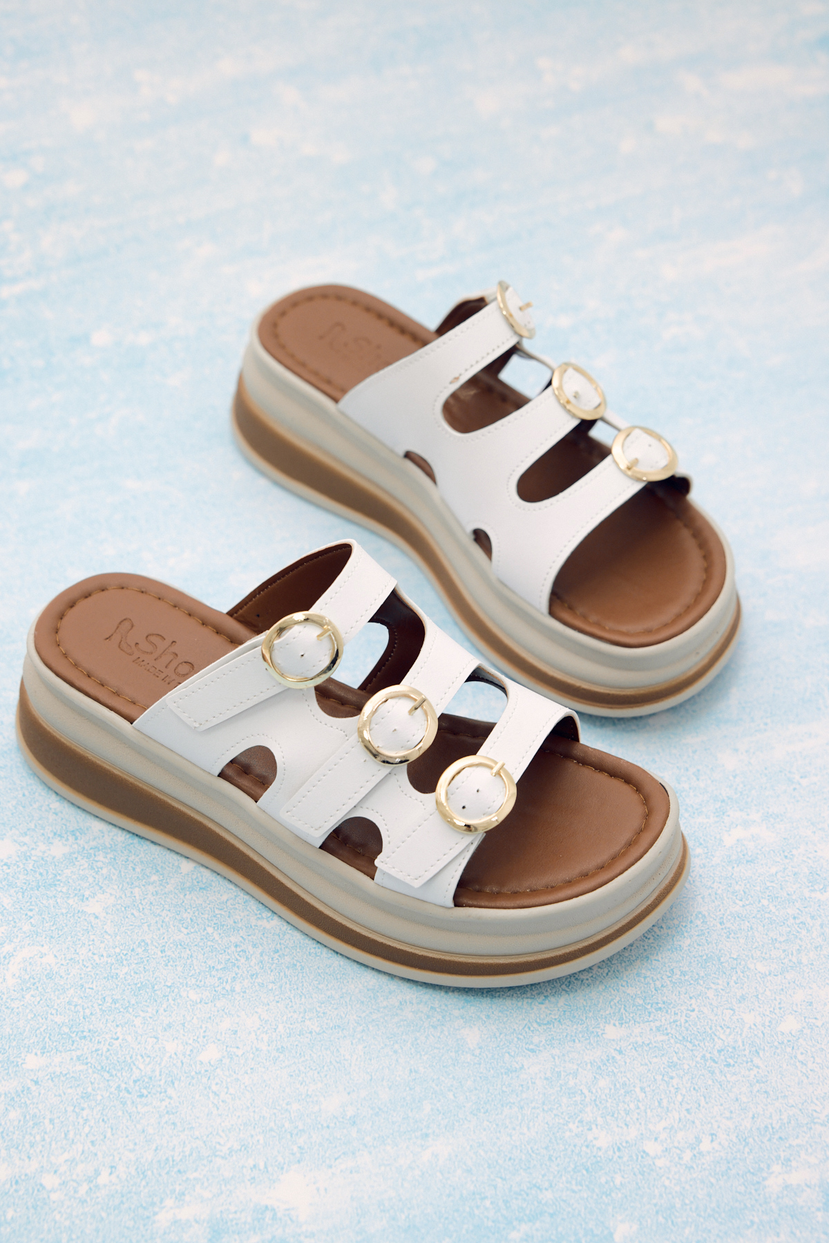 Kadın Beyaz Rahat Kalıp Yüksek Taban Terlik