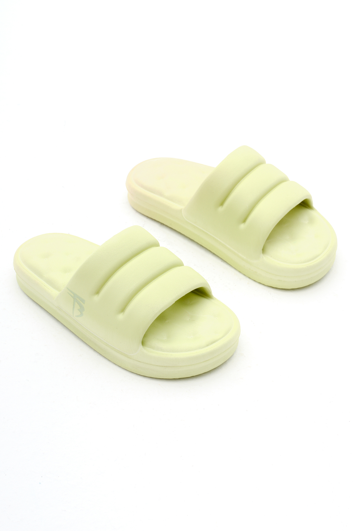 Kadın Çimen Yeşili Rahat Kalıp Dilimli Model Önü Açık Eva Terlik