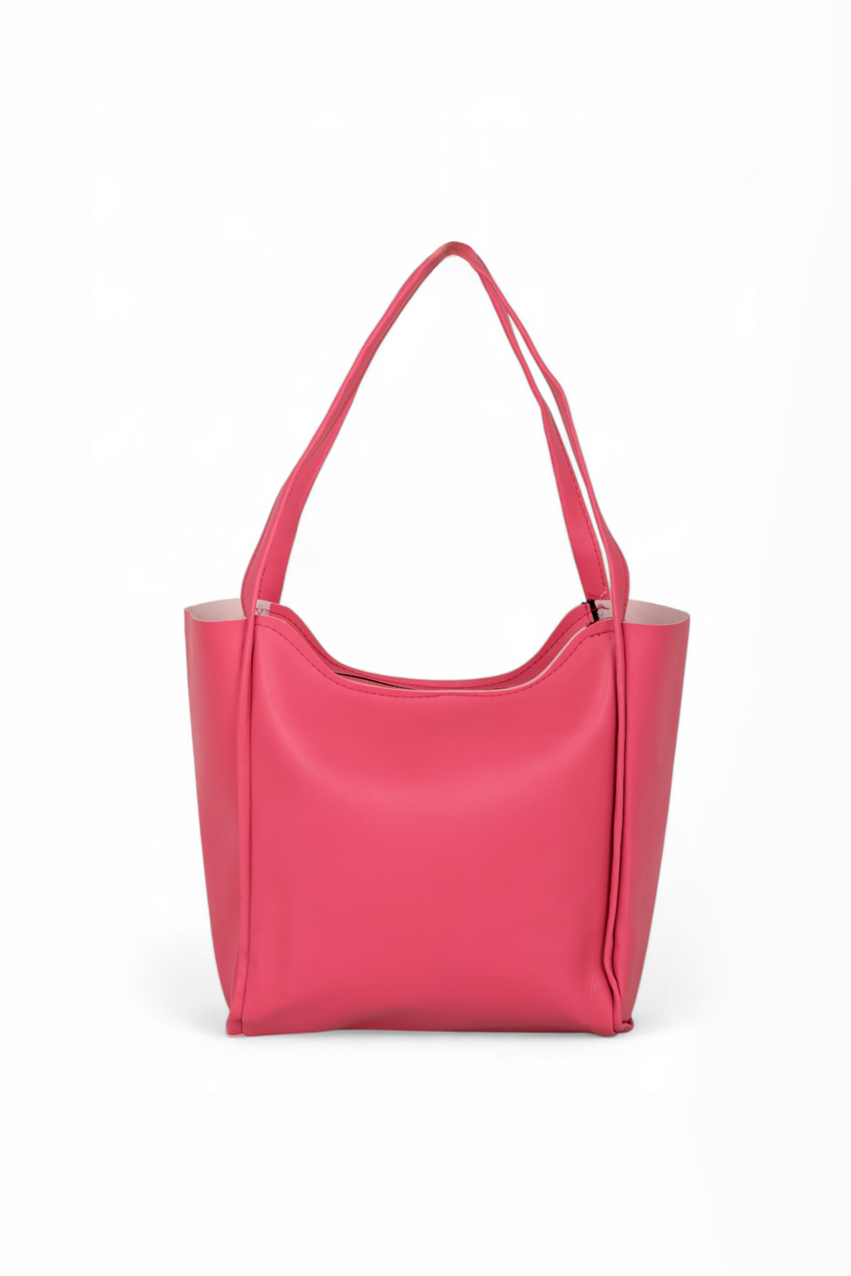 Kadın Fuşya Çift Saplı Suni Deri Omuz Çantası