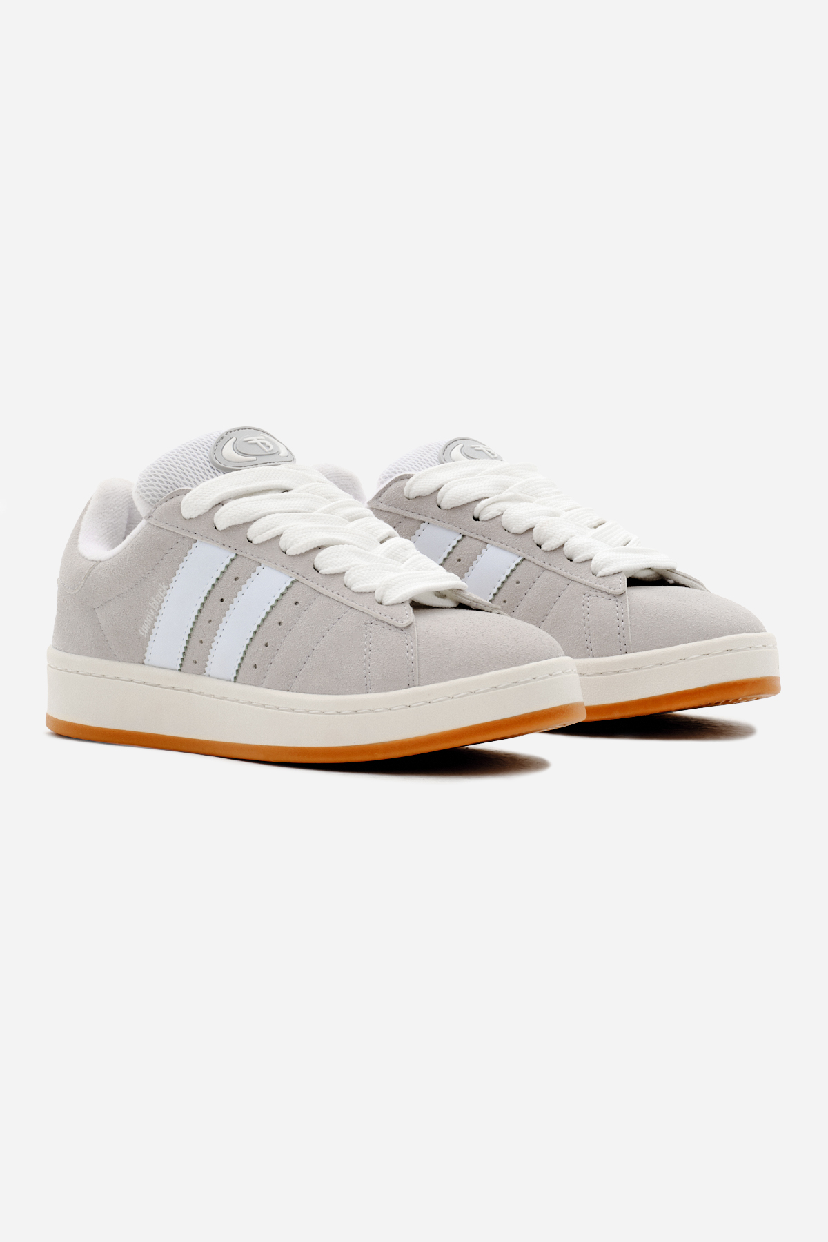 Kadın Gri Termo Taban Yanı Şeritli Bağcıklı Spor Ayakkabı