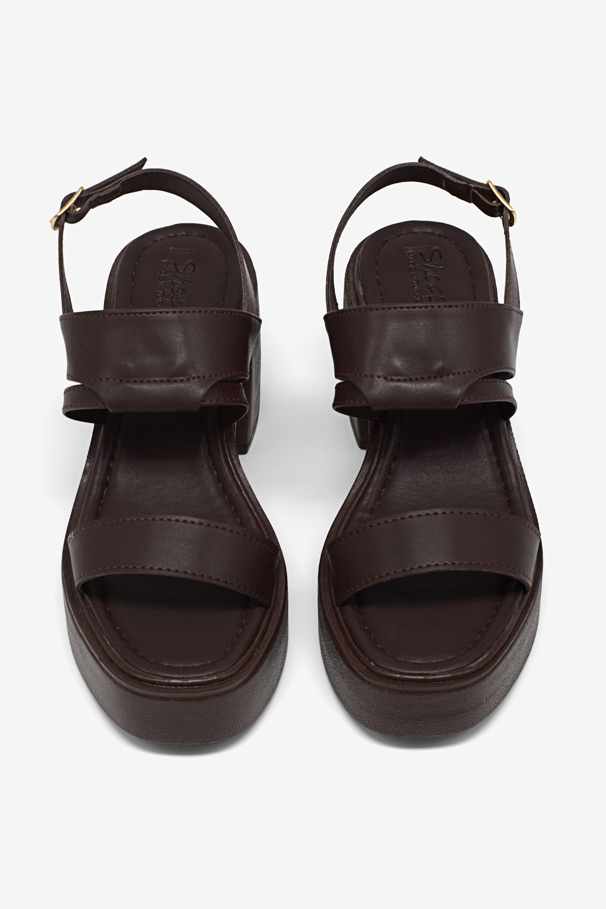 Kadın Kahve Rahat Kalıp Poli Taban Topuklu Sandalet