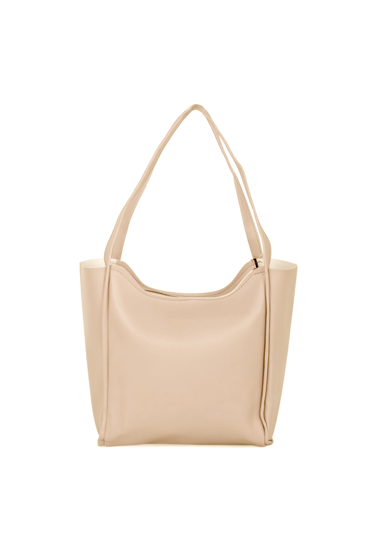 Kadın Krem Çift Saplı Suni Deri Omuz Çantası