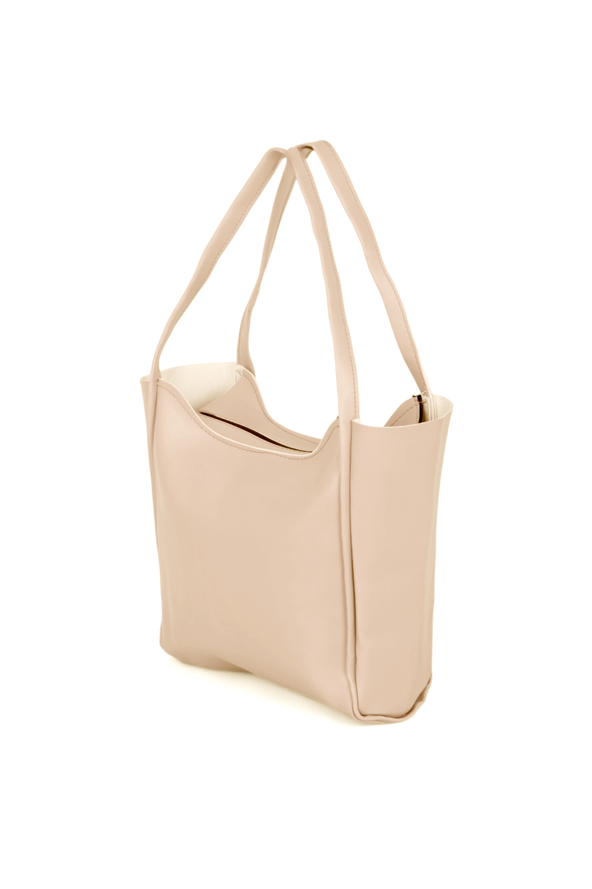 Kadın Krem Çift Saplı Suni Deri Omuz Çantası