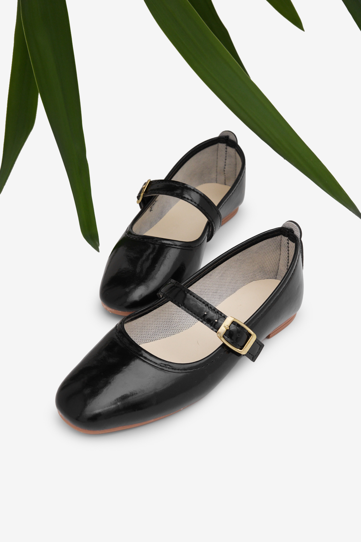 Kadın Siyah Kadın Üstten Kemerli Tokalı Rahat Günlük Babet