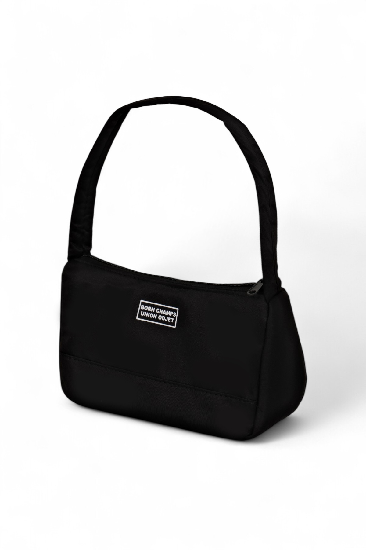 Kadın Siyah Önü Yazılı Baget El ve Omuz Çantası