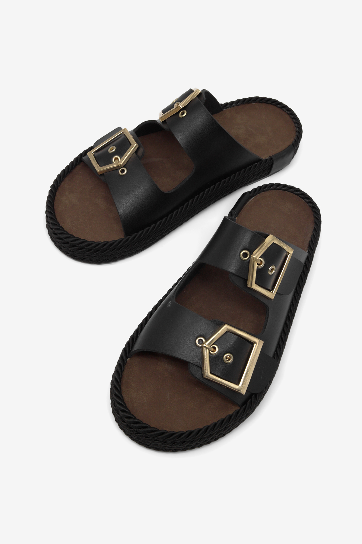 Kadın Siyah Rahat Kalıp Hazır Taban Tokalı Terlik